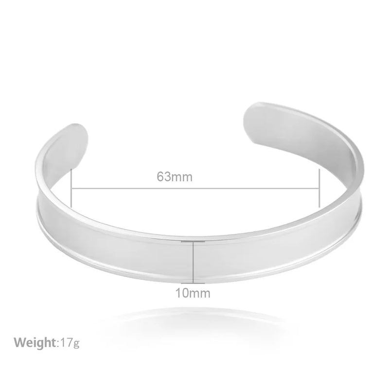 Stainless Steel Open Cuff Bracelet – Unisex Fashion Bangle