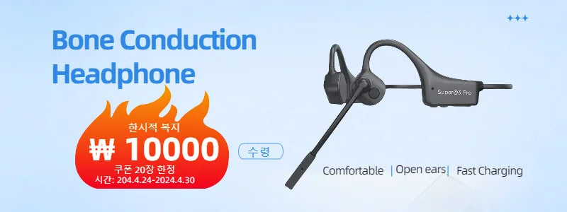 Wireless Bluetooth Headset Bone Conduction Earphones Fast Charge Sports Gaming Headphones with Dual CVC8.0 Noise-canceling Mic
