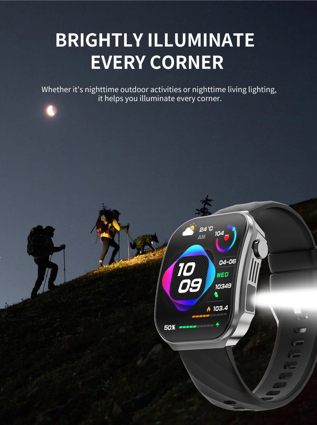 New 2.2-inch AMOLED Screen Smart Watch Women LED Light Health Monitor Smartwatch Bluetooth Call Sports Fitness Ladies Watch