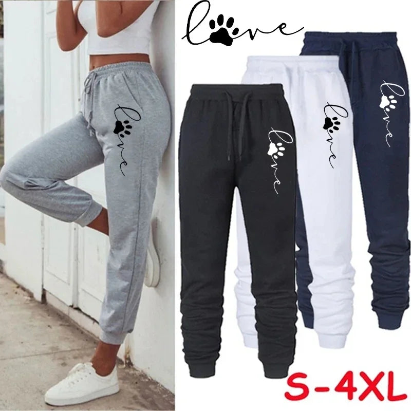 Hot sales Women Cat Paw Daily Printed Sweatpants High Quality Long Pants Jogger Trousers Outdoor Casual Fitness Jogging Pants