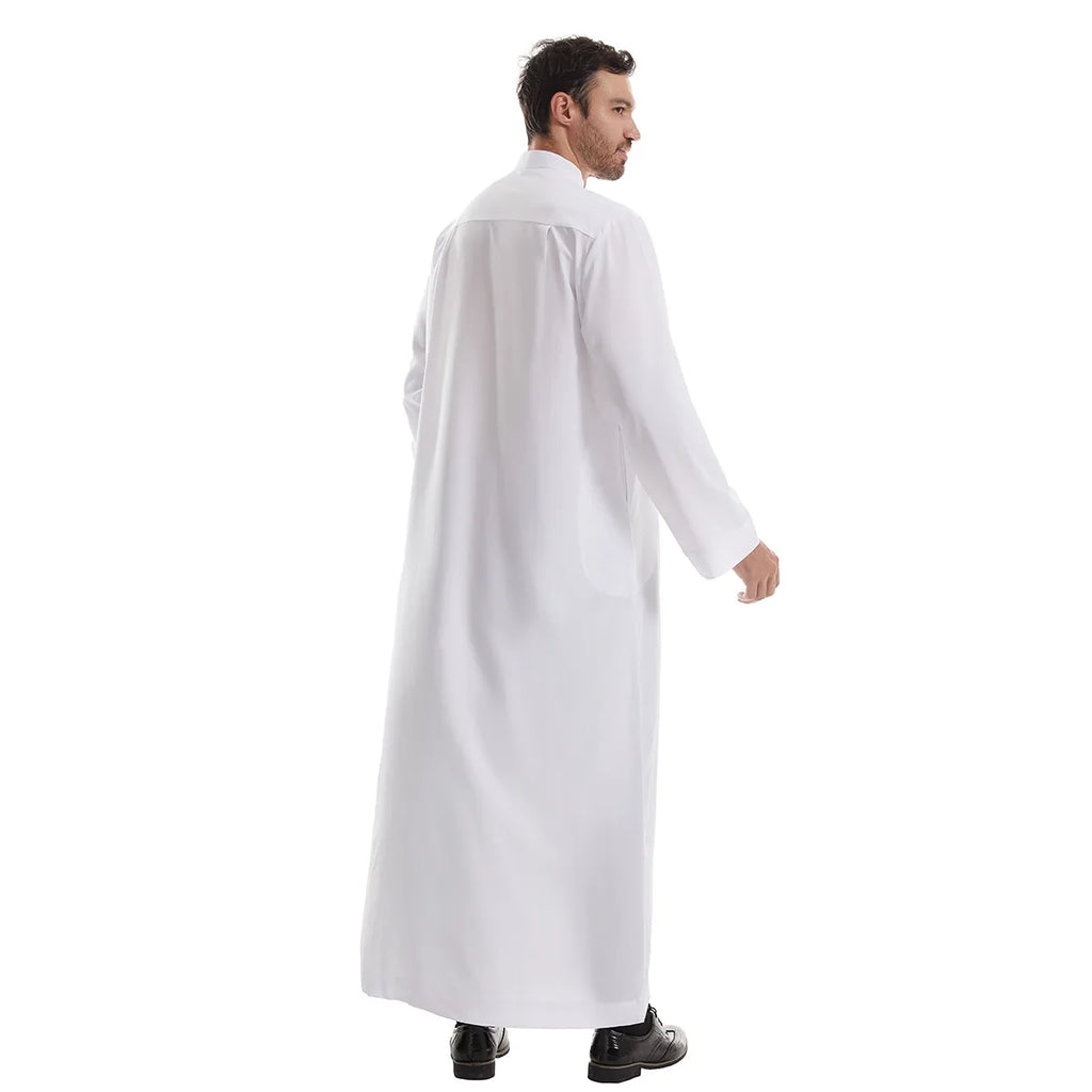 Men’s Muslim Abaya Kaftan Thobe – Long Sleeve Pullover Robe