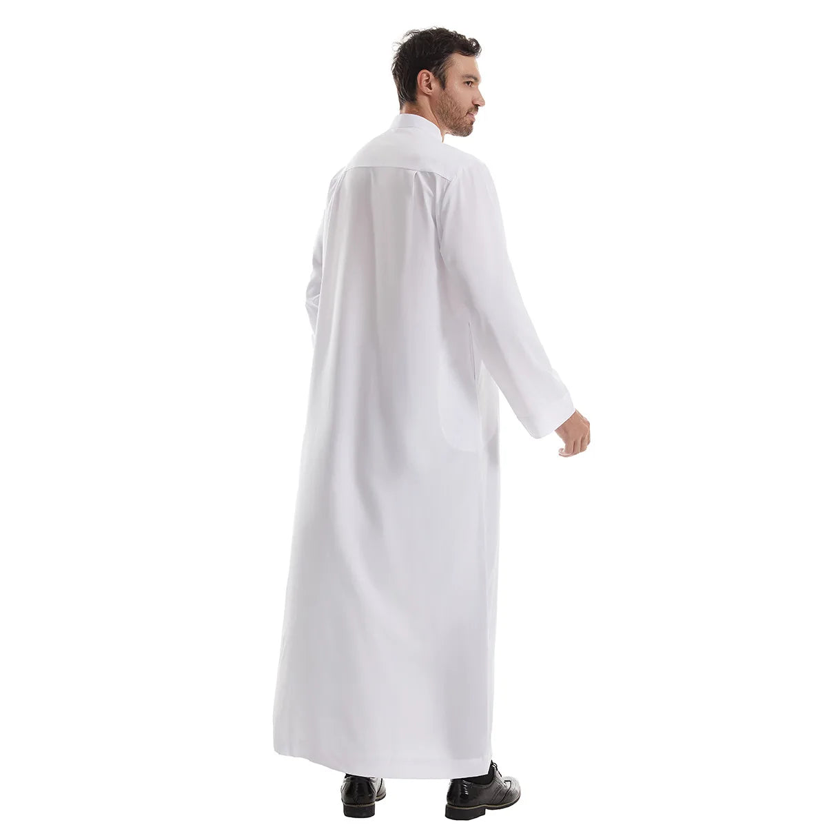 Men’s Muslim Abaya Kaftan Thobe – Long Sleeve Pullover Robe
