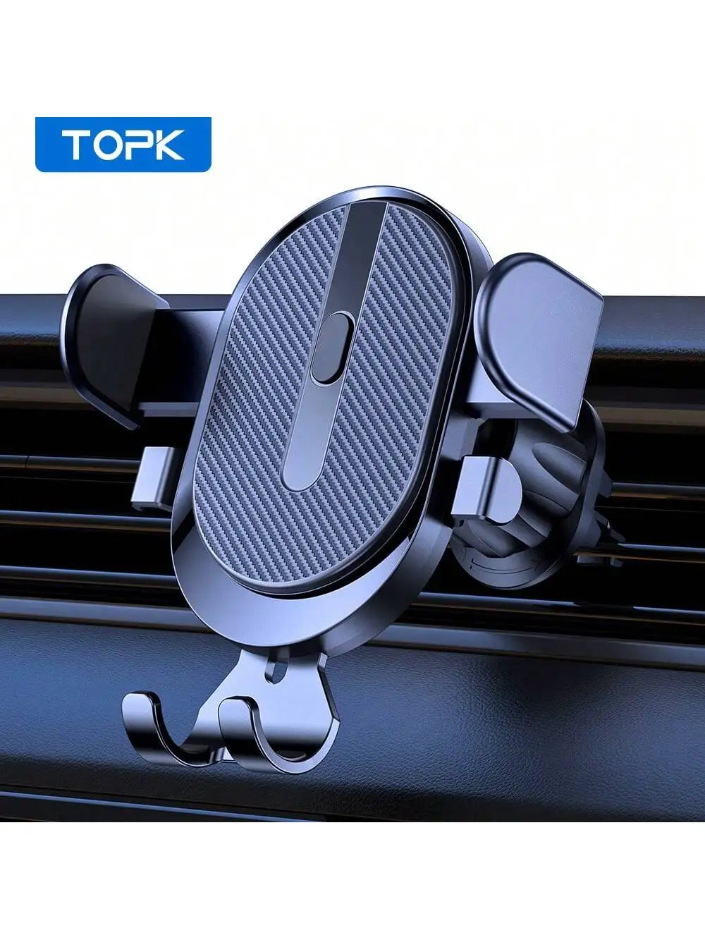 Car Phone Holder Mount, [Upgrade Auto Locking] Universal Phone Holder With Hook Clip For Car Air Vent Compatible With Cellphones