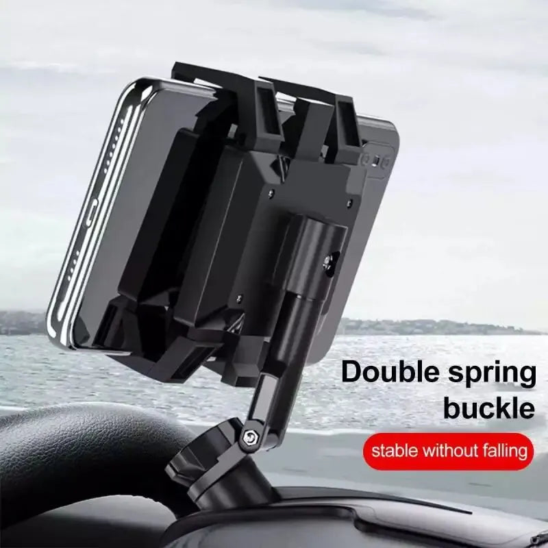 Car Phone Holder Mount for Dashboard, 1200° Rotating Cell Phone Holder for Car, Universal Big Clamp Car Phone Mount Compatible W