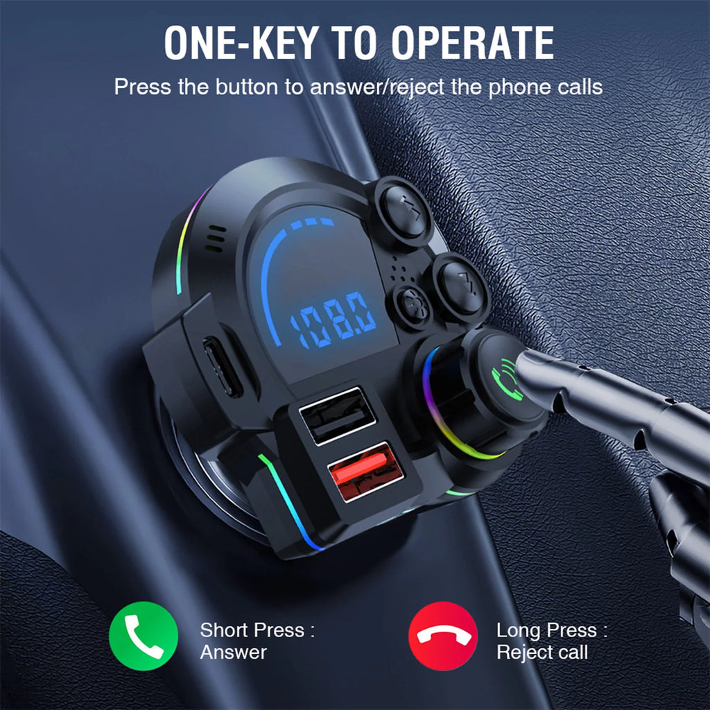 Car Charger Wireless FM Transmitter Hands-Free Calling Radio Receiver Mp3 Music Stereo Adapter Dual USB Port Charger
