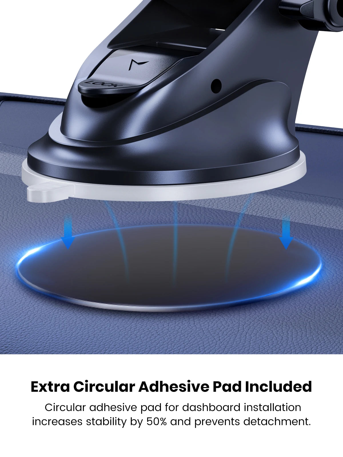 Universal Car Phone Holder Mount - Strong Suction Dashboard Stand for Smartphone Black Compact Size Eye-Catching Accessory