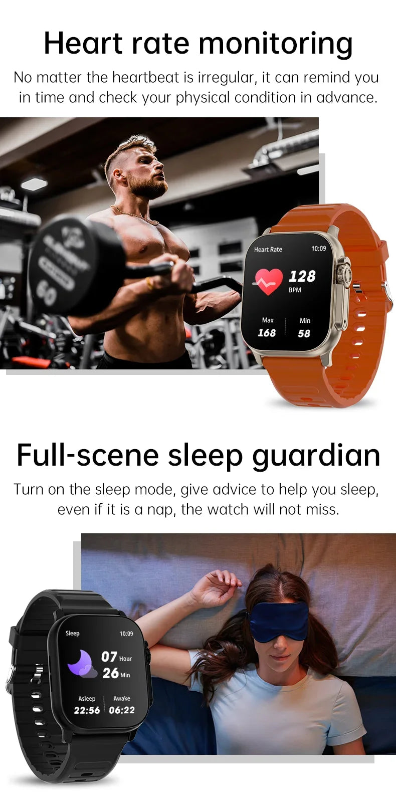 Discover the Smart Watch Pro – a Bluetooth 5.0 smartwatch with heart rate and fitness tracking, full HD touchscreen, and 12-hour battery life. Compatible with Android and iOS.