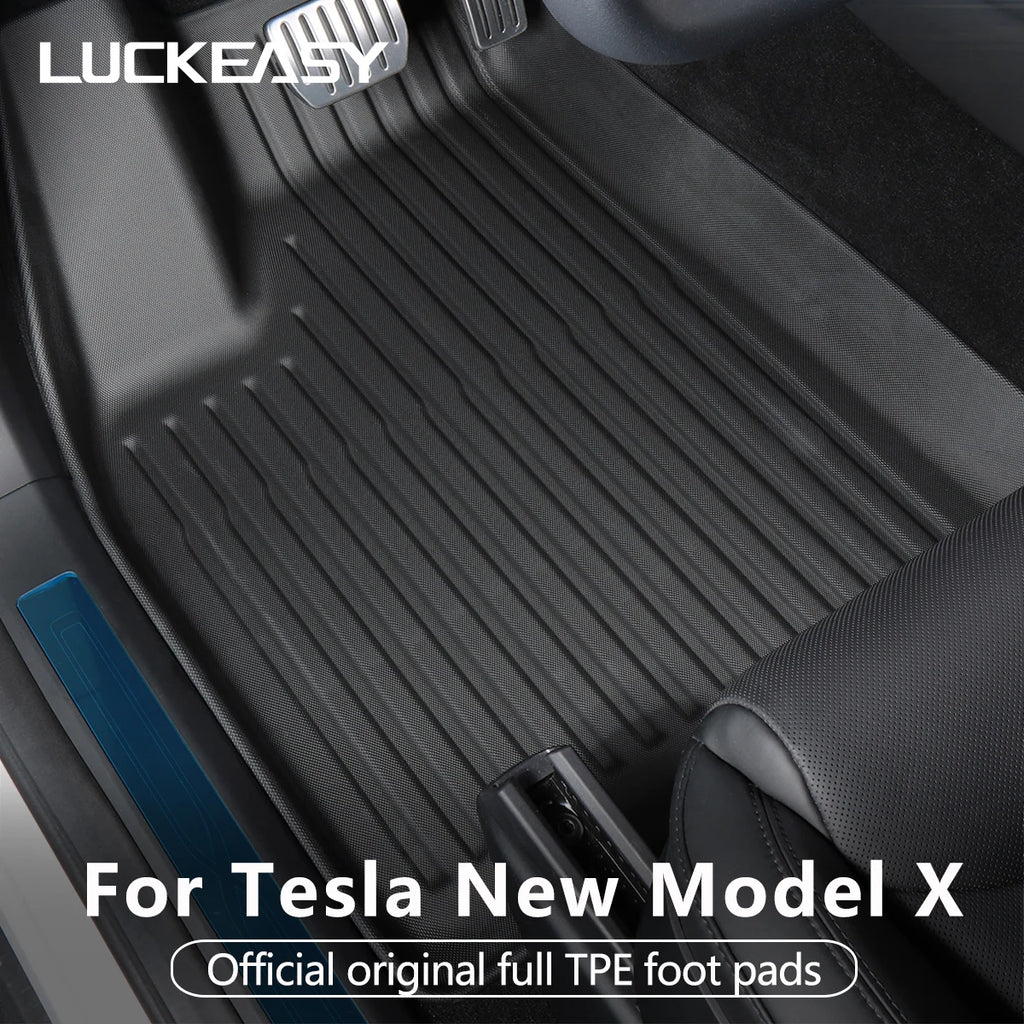 for Tesla Model X 2022-2025 Car Floor Mats TPE Waterproof Wear-resistant Foot Pads Car Accessories Front And Rear Trunk Mat