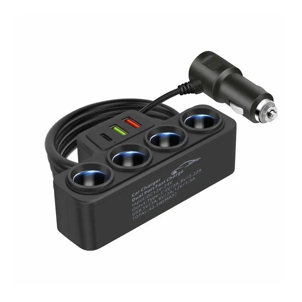 Car Phone Charger Cigarette Lighter Adapter 3.1A USB QC 3.0 PD 3.1A 12V 24V Dual USB Socket Car Adapter Accessories 2025