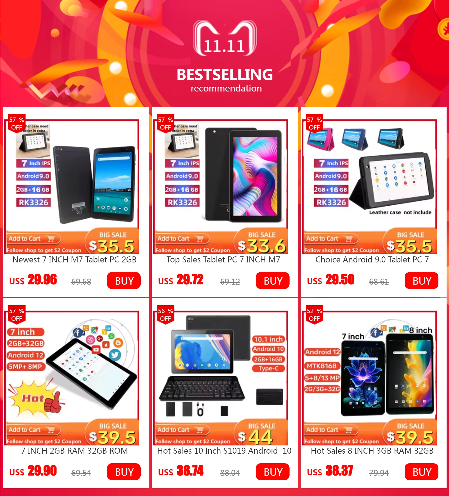 New Arrival 7 INCH MT-701 WIFI Tablet PC 1GB RAM 16GB ROM Sun8iw15 Quad-Core Android 10 Dual Camera Quad-Core 1024 x 600 pixels