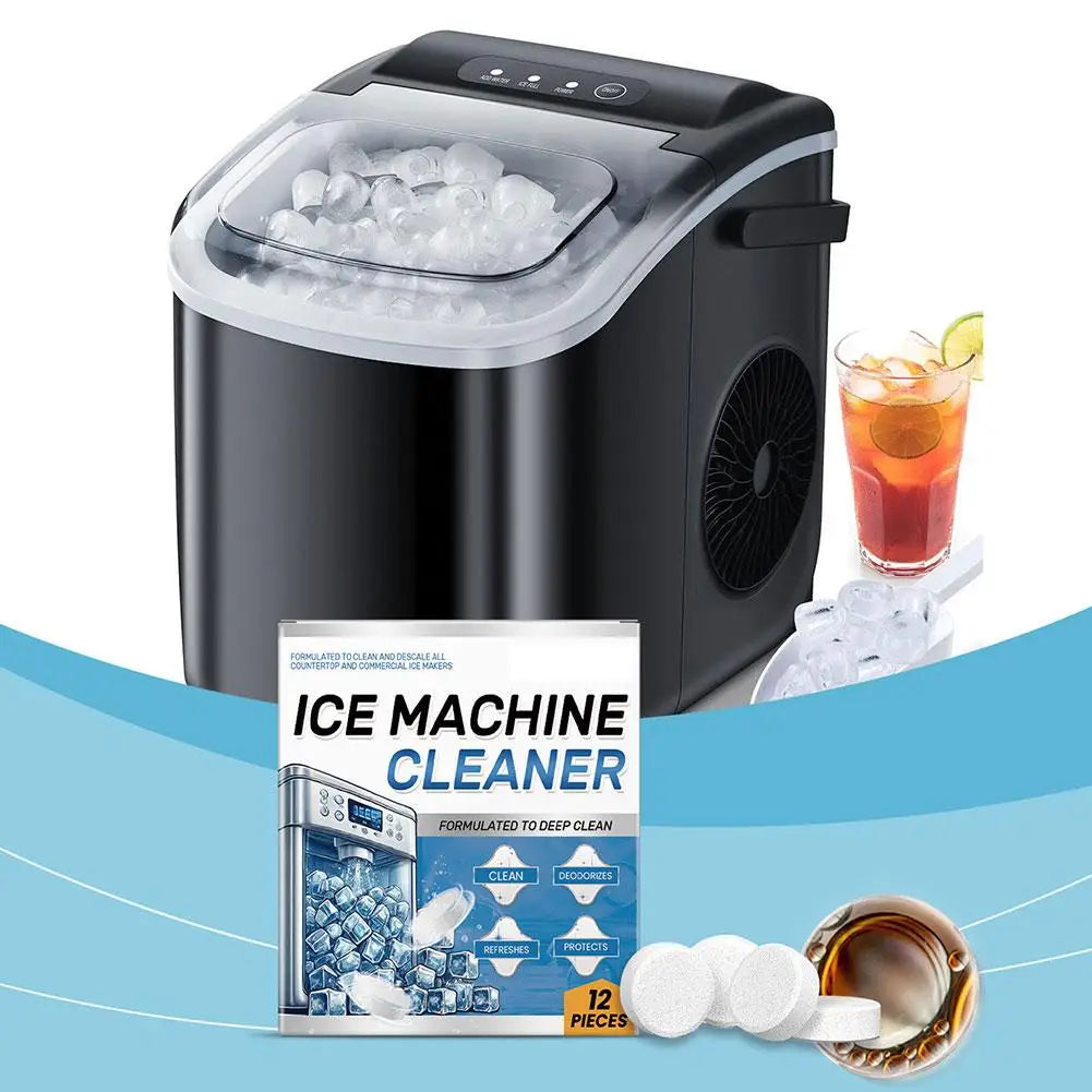 12pcs Ice Machine Cleaning Tablets Home Appliance Care Descaling Deodorizing Prolonging Ice Maker Lifespan Household Tool