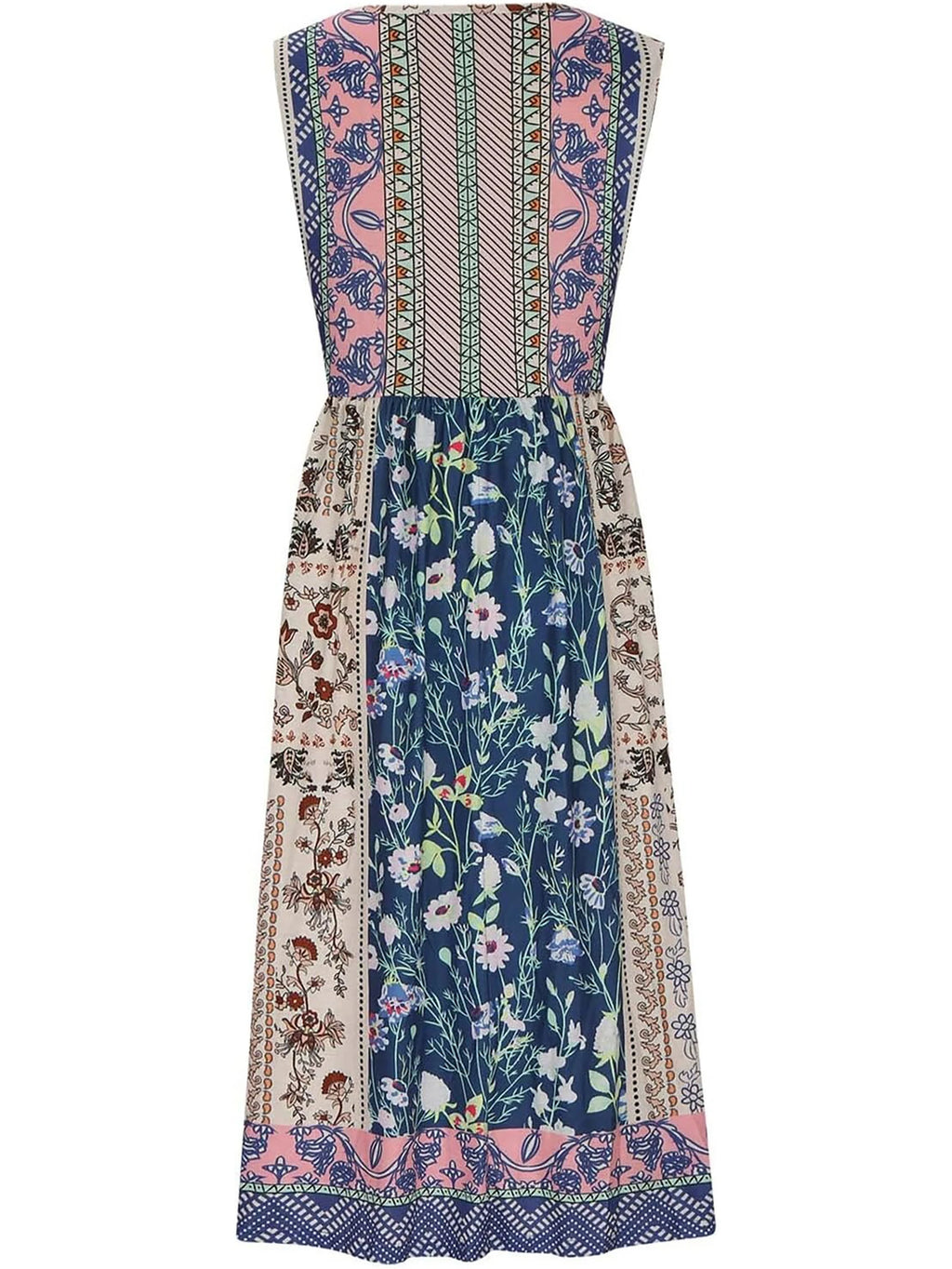 summer new! Women's sleeveless Bohemian floral casual beach MIDI sundress with pockets flowing and loose