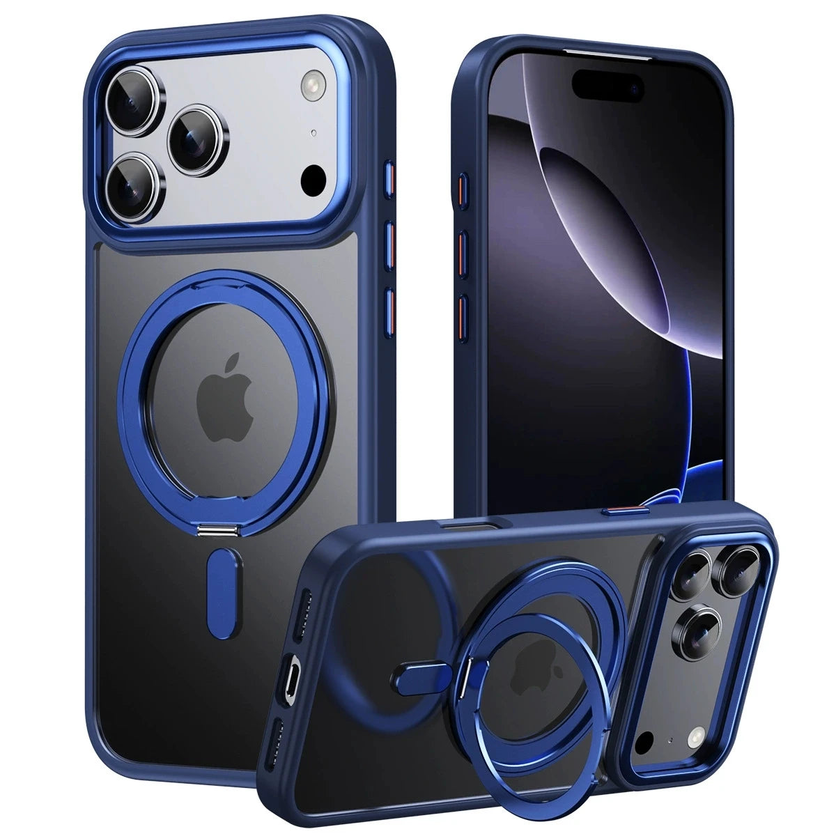 Magnetic 360°Rotation Stand Phone Case For iphone 17 pro max casе iphone 17 magsafe funda iphone 17 pro With Ring Holder cover