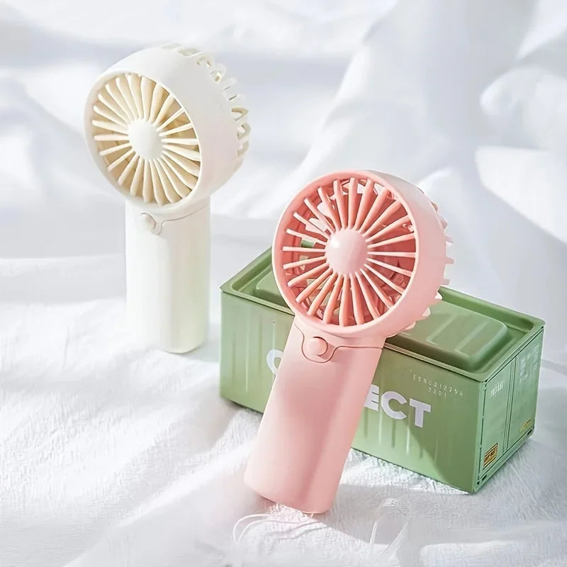 Cute Mini Fan Portable Handheld Fan Lightweight Handy Fan Pocket Size Low Noise Small Electric Fan Student Gift Outdoor Fan
