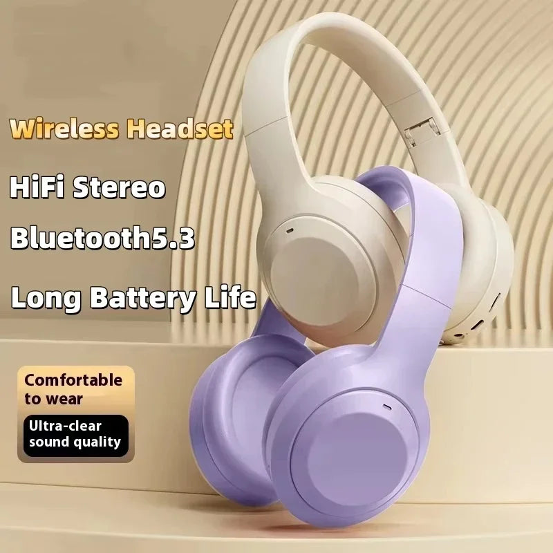 Lenovo Wireless Bluetooth 5.3 Earphones Foldable Computer Wireless Headphones 360° Stereo Sound Gaming Headset Android and iOS