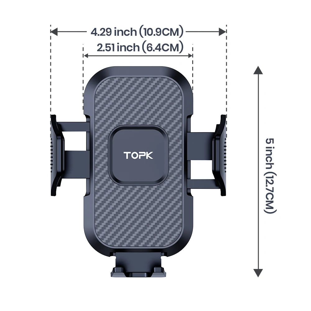 Universal Car Phone Holder Mount with Auto Locking And Hook Clip Black Air Vent Stand for iPhone Samsung - Upgrade Stability