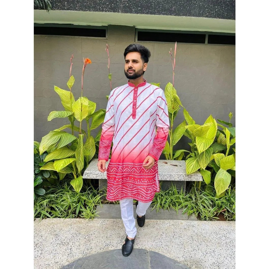 Men’s Kurta Caftan Robe – Long Sleeve Ethnic Traditional Wear