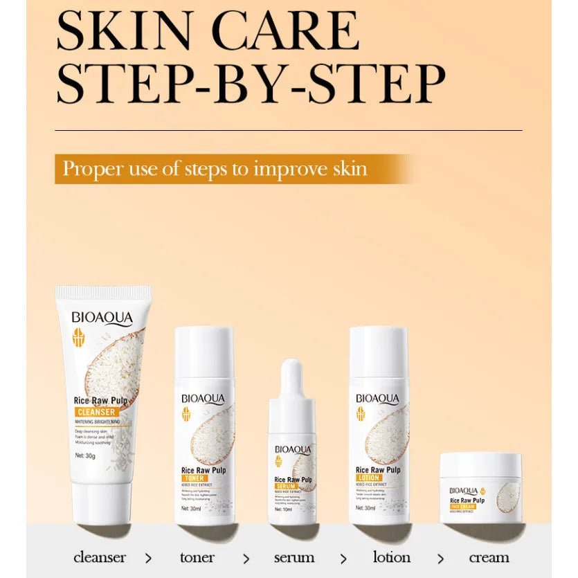 Whitening Set Brighten Hydrating Moisturize Soothing Facial Cleanser+toner+essence+lotion+cream Skincare