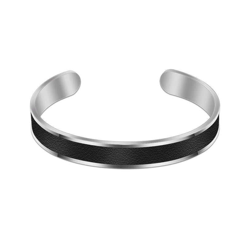 Stainless Steel Open Cuff Bracelet – Unisex Fashion Bangle