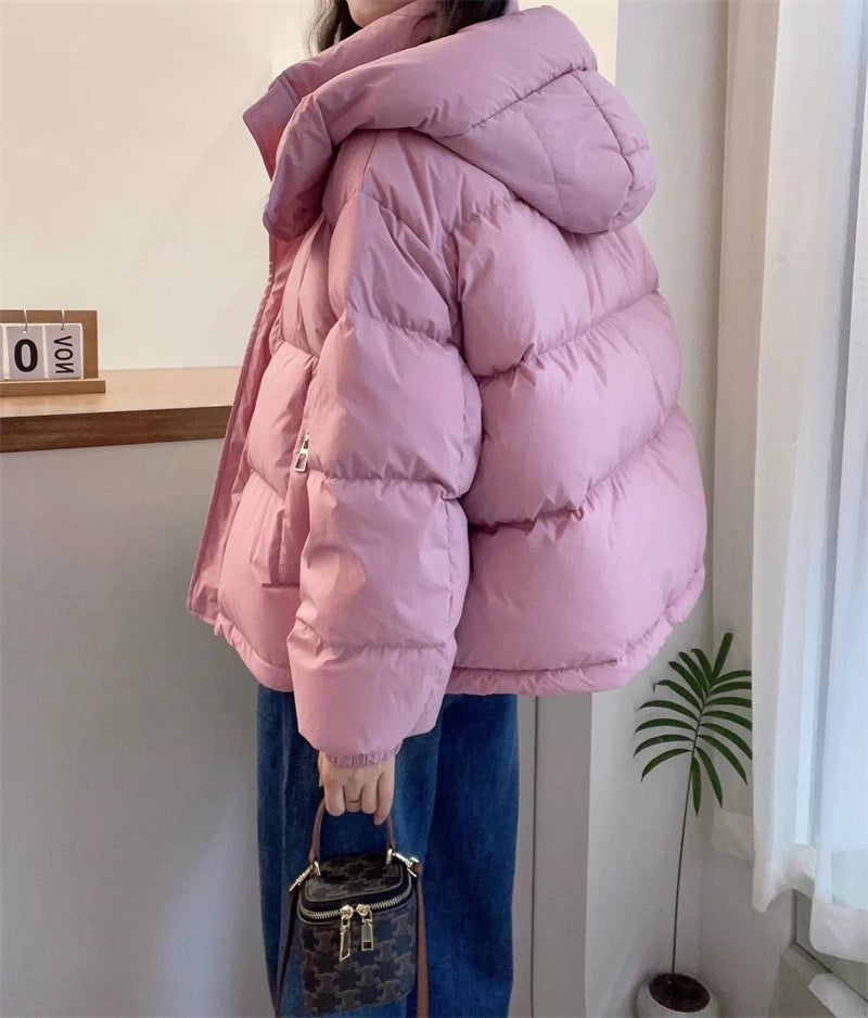 Women’s Winter Puffer Jacket – Warm Hooded Zip-Up Parka Coat