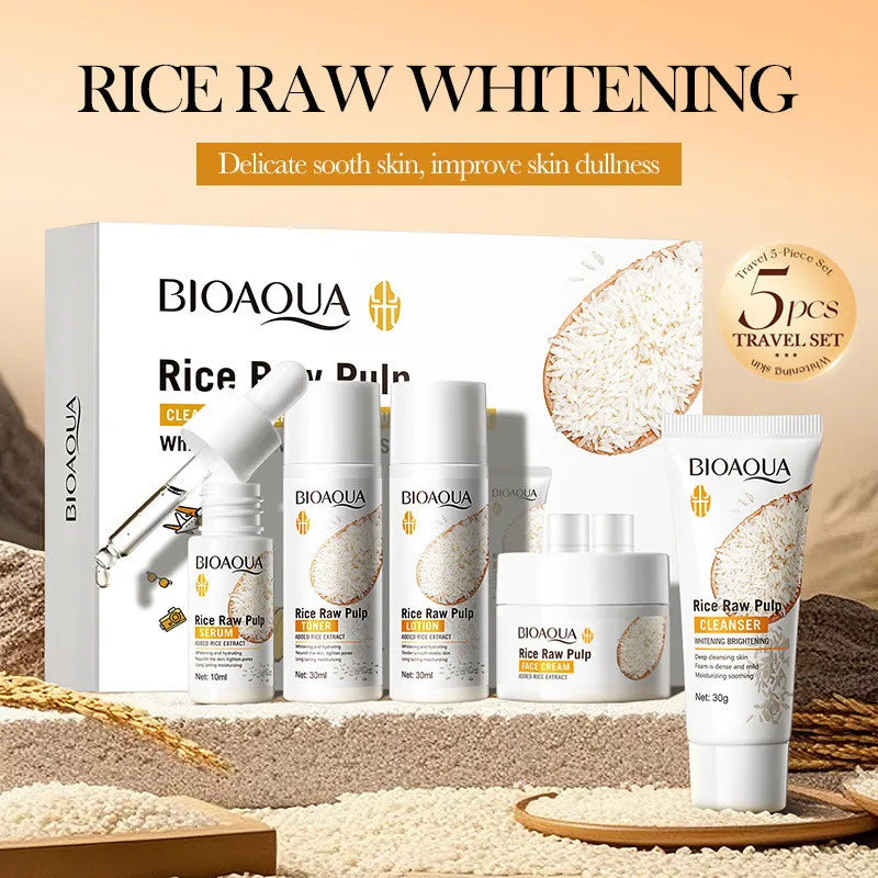 Whitening Set Brighten Hydrating Moisturize Soothing Facial Cleanser+toner+essence+lotion+cream Skincare