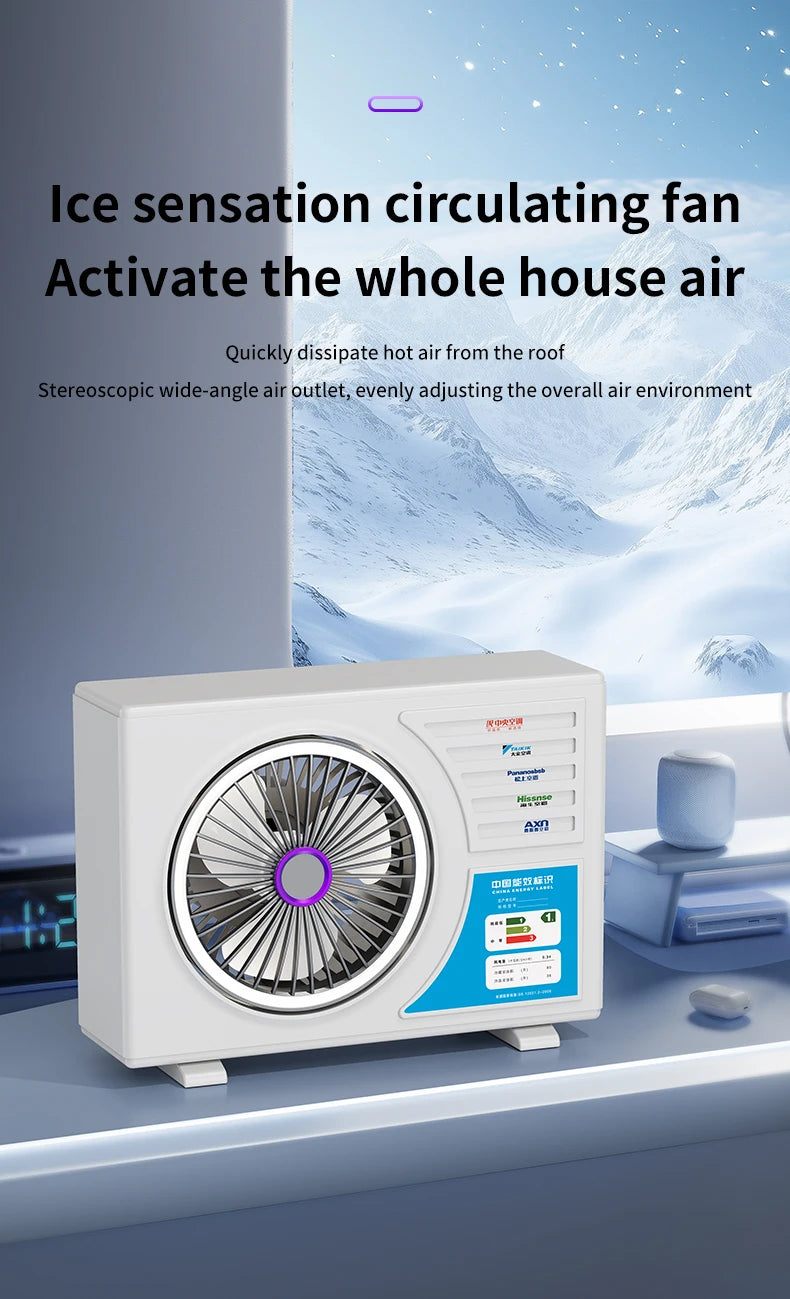 High-Speed Desktop Fan with Multiple Adjustable Levels Cool Circulating Air Mini Air Conditioning Style Home Silent Cooling Fan