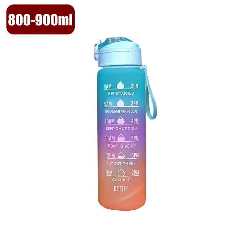 Sports Water Bottle with Straw – 900ml/1000ml Leak-Proof, High-Temperature