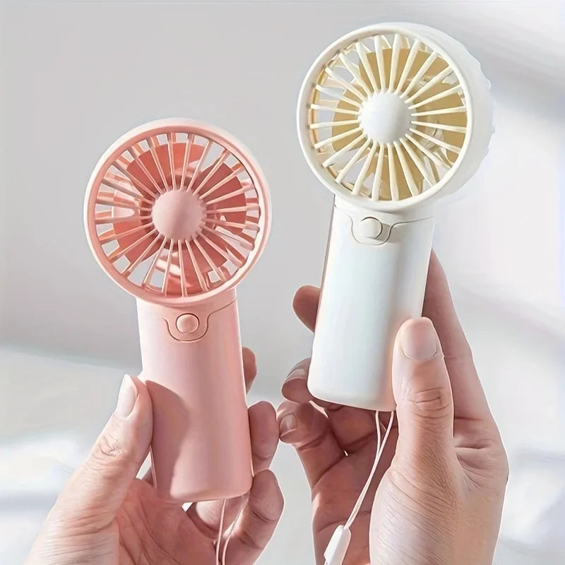 Cute Mini Fan Portable Handheld Fan Lightweight Handy Fan Pocket Size Low Noise Small Electric Fan Student Gift Outdoor Fan
