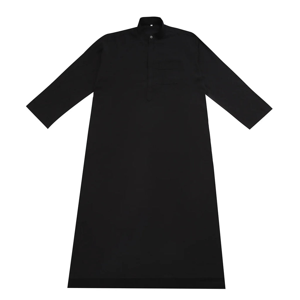 Men’s Muslim Abaya Kaftan Thobe – Long Sleeve Pullover Robe