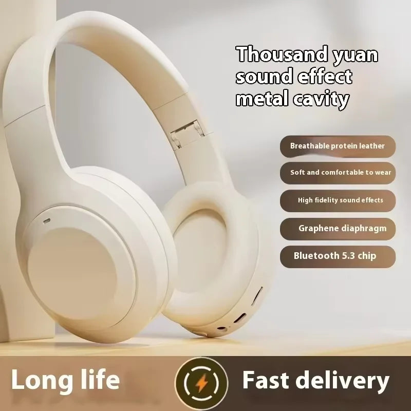 Lenovo Wireless Bluetooth 5.3 Earphones Foldable Computer Wireless Headphones 360° Stereo Sound Gaming Headset Android and iOS