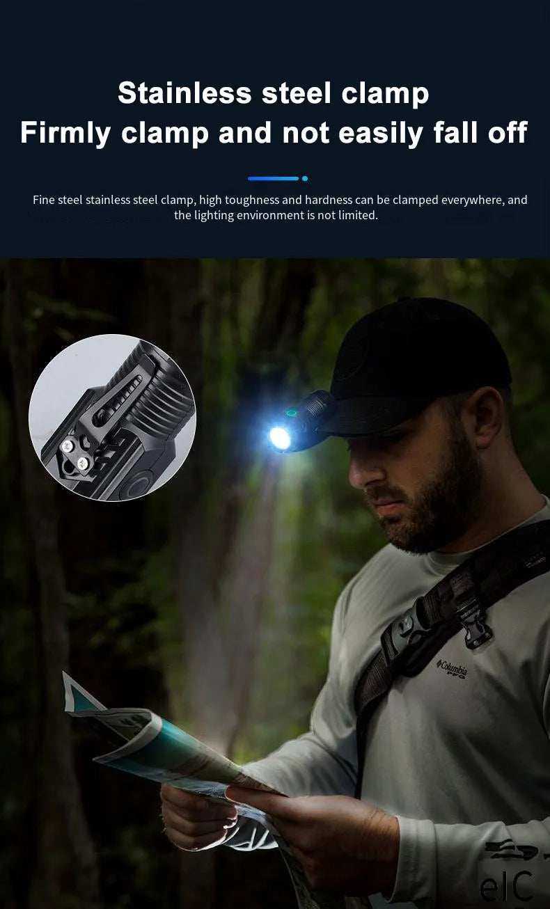New Powerful Flashlight 3 Core LED Mini Tactical Flashlight Rechargeable High Power LED Torch Metal Pen Clip Hand Lamp