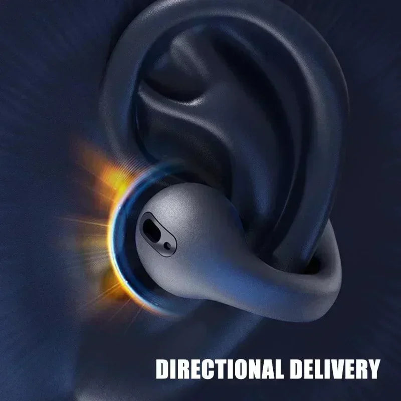 Shop Bone Conduction Bluetooth 5.3 Headphones. Waterproof sports earphones with HiFi sound, noise reduction, and 400mAh charging case for all-day listening