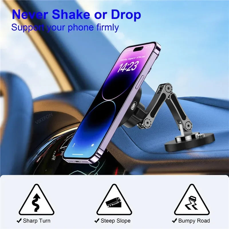Magnetic Phone Holder with Adjustable Stand – Wireless and Non-Wireless Options