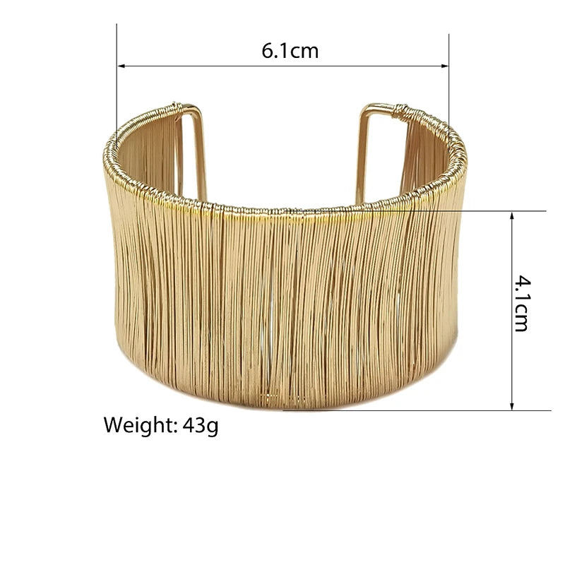 Women’s Wide Adjustable Cuff Bracelet – Gold-Tone Fashion Jewelry”