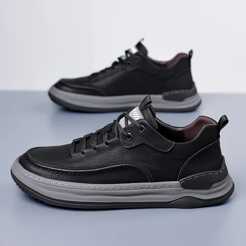 Sport Shoes Genuine Leather Men's Shoes  Brand Casual Shoes Lace up Mens Sneakers Italian Breathable Tenis  Skateboard Shoe