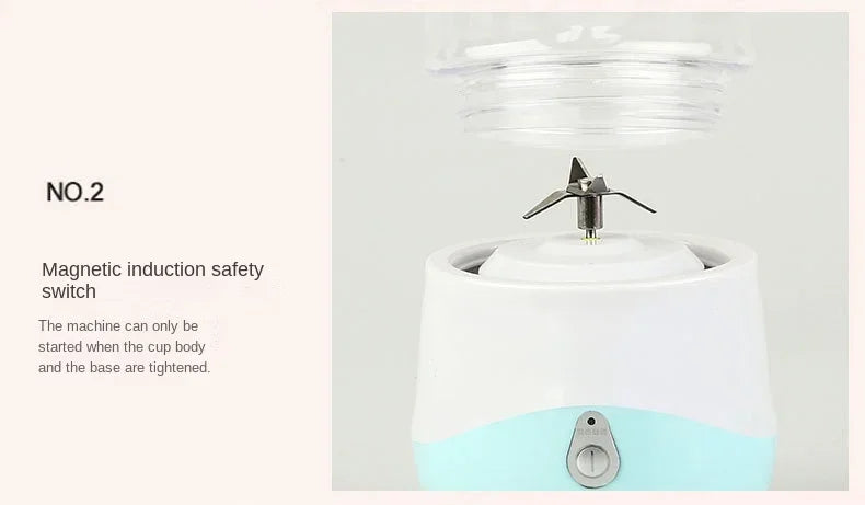 Mini Portable Blender – USB Rechargeable Juice Cup for Smoothies and Fruit Juices