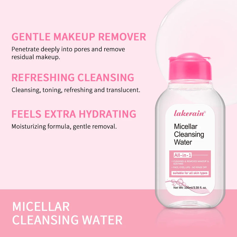 Micellar Cleansing Water Makeup Remover for Face and Eyes