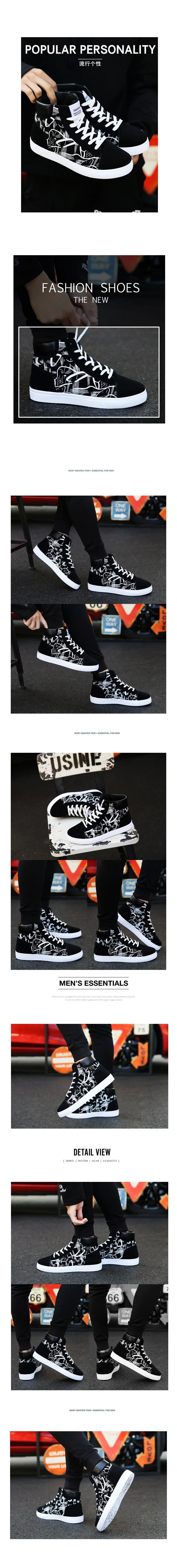 High Top Canvas Shoes for Men Fashion Platform Sneakers  Spring Winter Male Casual Vulcanized Shoes Student Tenis Masculino