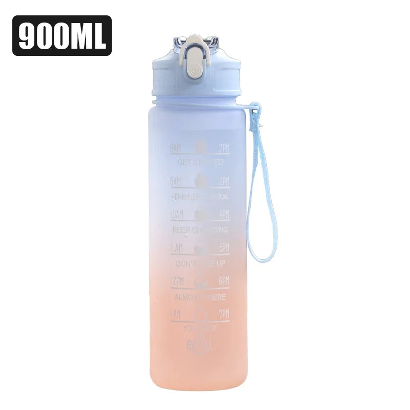 Sports Water Bottle with Straw – 900ml/1000ml Leak-Proof, High-Temperature