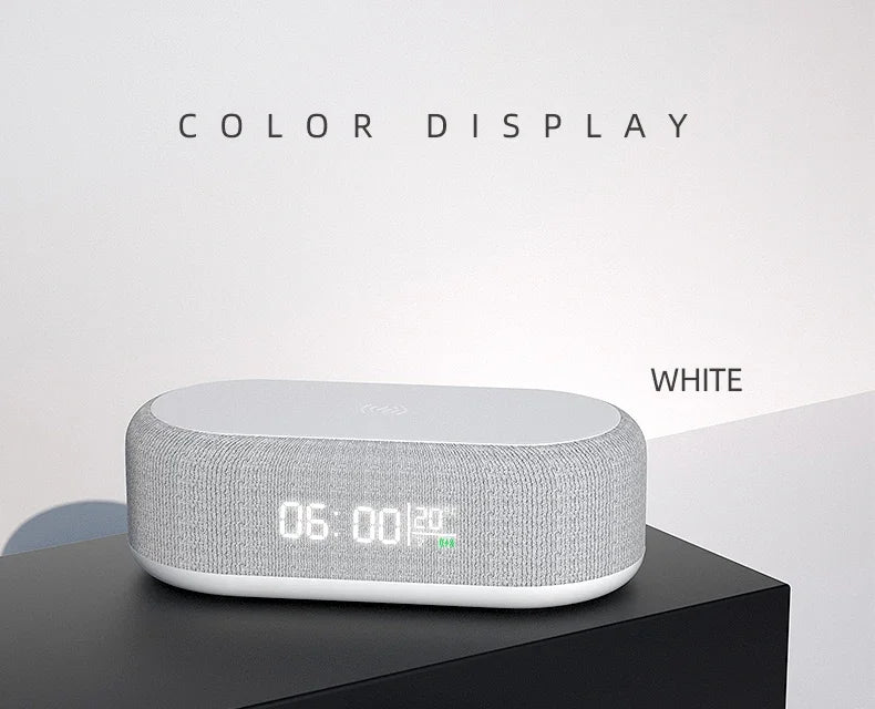 Wireless Chargers Pad Stand Phone 15W Fast Charging Dock Alarm Bedroom Lamp Night Light Desktop Clock Temperature Thermometer