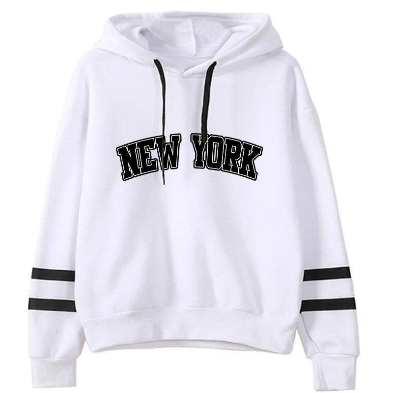 Women’s Hoodie & Jogger Tracksuit Set – Casual New York Print Outfit