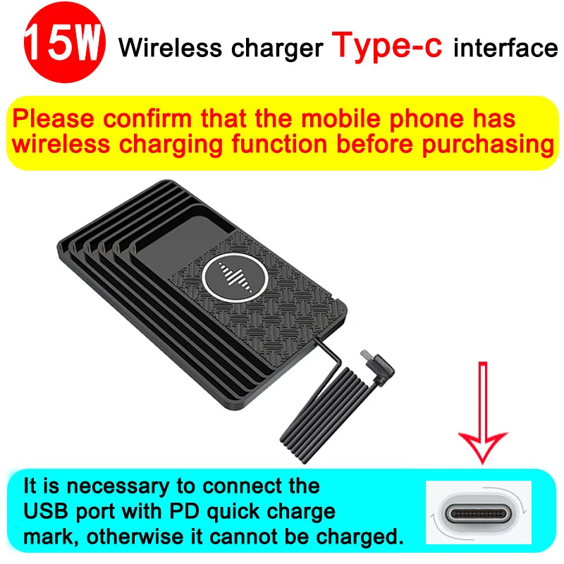 Customizable design for car wireless charger, mobile phone wireless fast charging board, multi device charging station, 15W anti