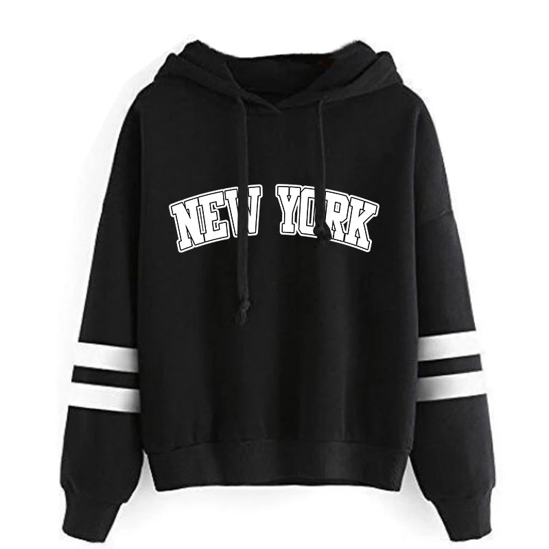 Women’s Hoodie & Jogger Tracksuit Set – Casual New York Print Outfit