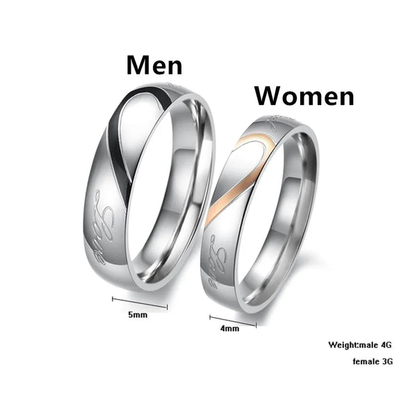 Stainless Steel Couple Rings for Lovers
