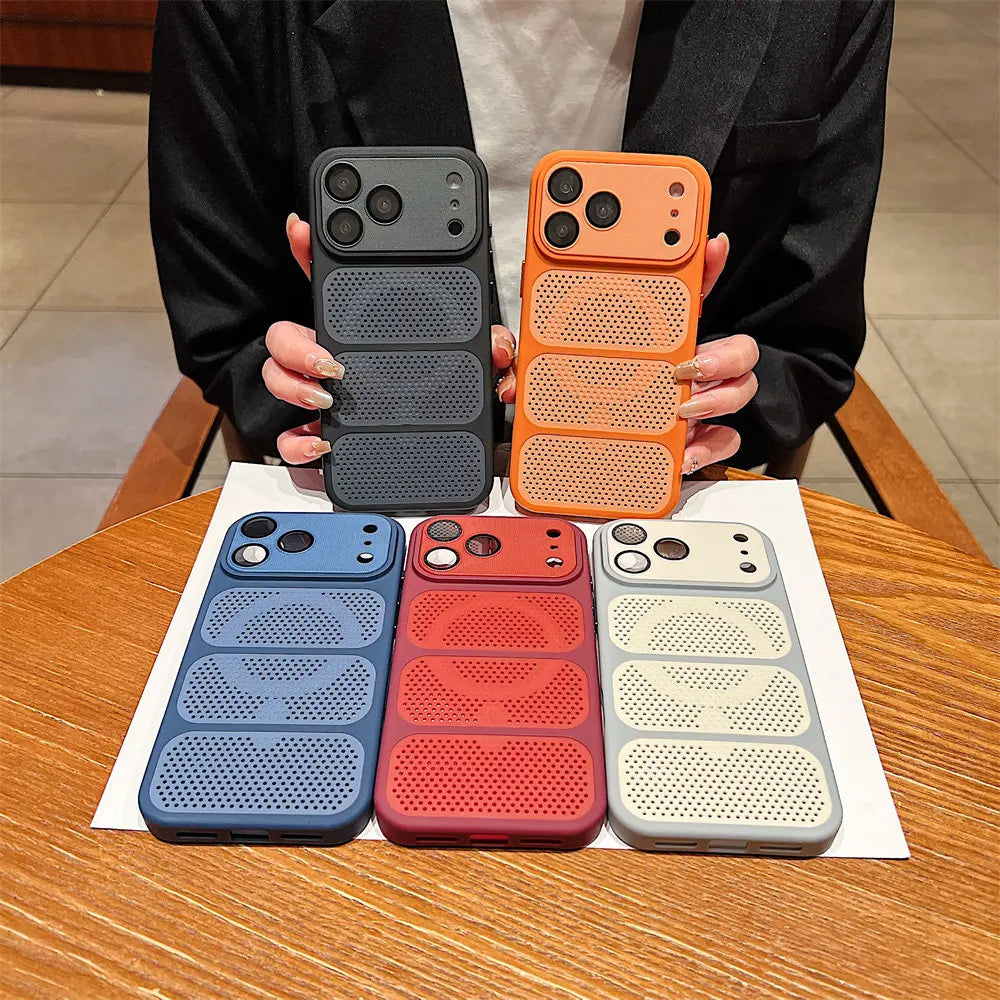 2026 New Heat Dissipation Magnetic Phone Case For iPhone 17 Air 13 12 14 15 16 Pro Max Plus For Magsafe Camera Protection Cover