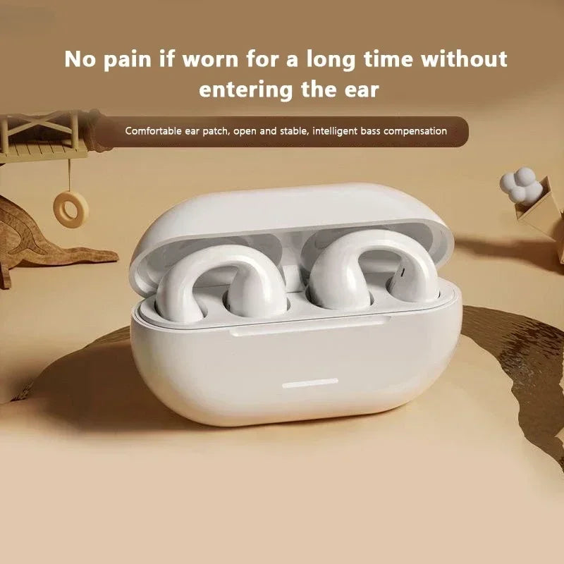 Shop Bone Conduction Bluetooth 5.3 Headphones. Waterproof sports earphones with HiFi sound, noise reduction, and 400mAh charging case for all-day listening