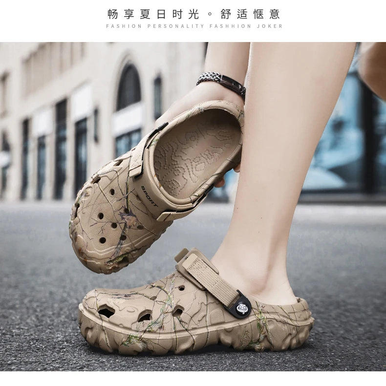 Summer Men Slippers Outdoor Foam Garden Clogs Home Shoes Male hole Shoes Light Water Shoes Comfort Home Soft Slippers