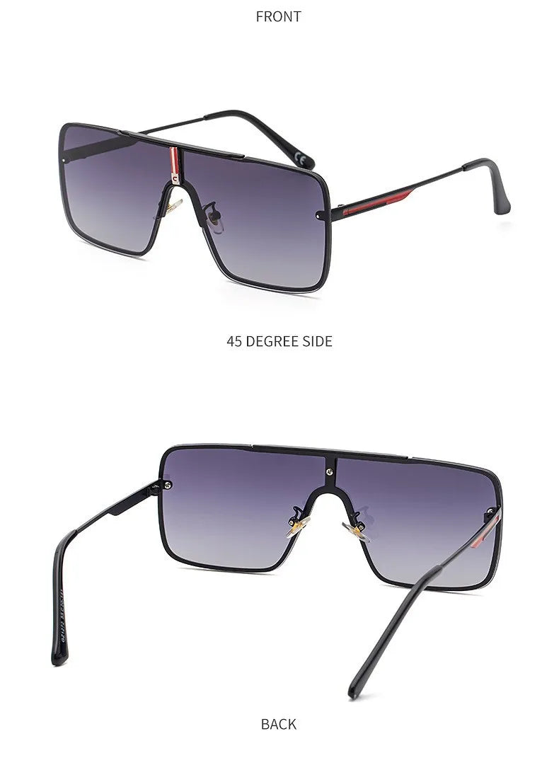 Fashion Oversized Square Sunglasses For Men Big Frame 2026 Luxury Brand Design Metal Frame Sun Glasses Man Retro Shades Eyewear