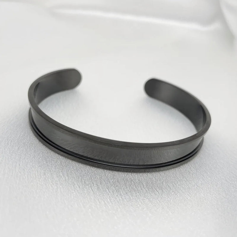 Stainless Steel Open Cuff Bracelet – Unisex Fashion Bangle