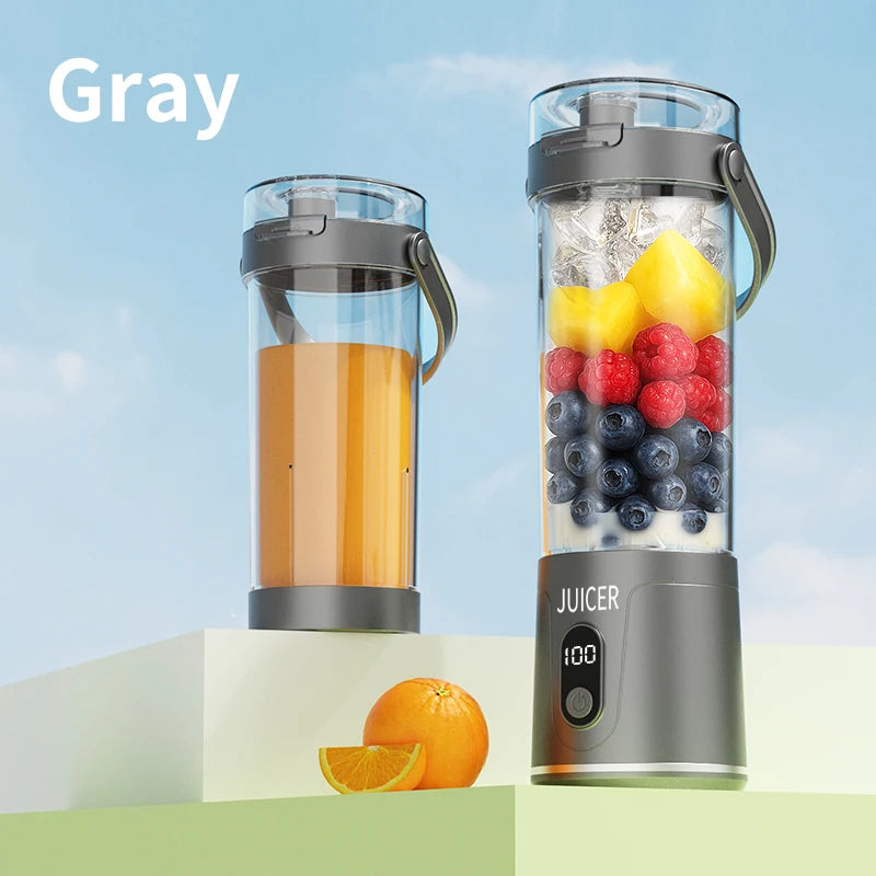 Portable Blender 600ML Electric Juicer Rechargeable 4000mAh USB Fruit Mixer Personal Smoothie Maker Outdoor Fresh Fruit Blender